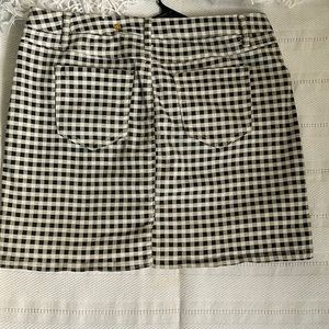 Womens black and white plaid skirt